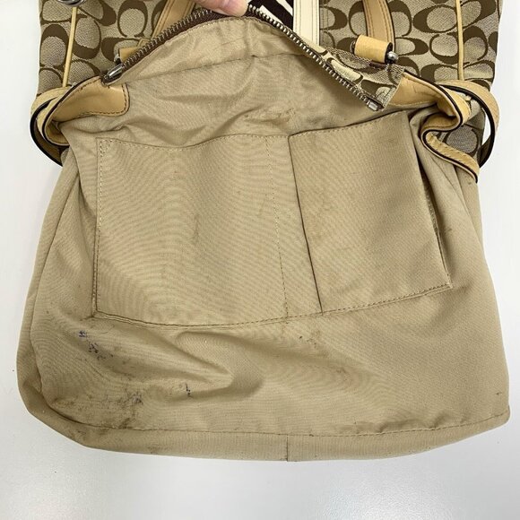 COACH Beige / Zebra Signature Stripe Jacquard Leather Satchel F13993 Hangtag - Picture 16 of 16